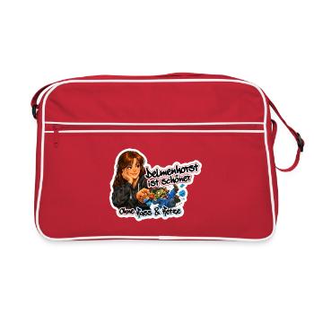 Delmenhorst ist schöner ohne Hass und Hetze - Retro Tasche - Rot/Weiß - Vorne