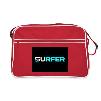 Surfer Neon Text Logo - Retro Bag - red/white - Front