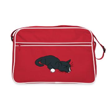 Chat endormi - Sac Retro - rouge/blanc - Devant