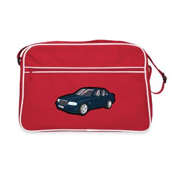 Voiture Vintage Bleue Voiture de dessin animé - Sac Retro - rouge/blanc - Devant