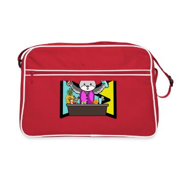 Osterhase Barman Fête de Pâques Fête animaux Beuverie - Sac Retro - rouge/blanc - Devant