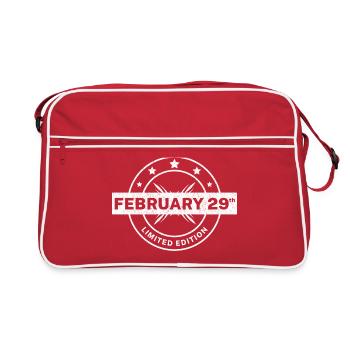 Année bissextile Anniversaire 29 février - Sac Retro - rouge/blanc - Devant