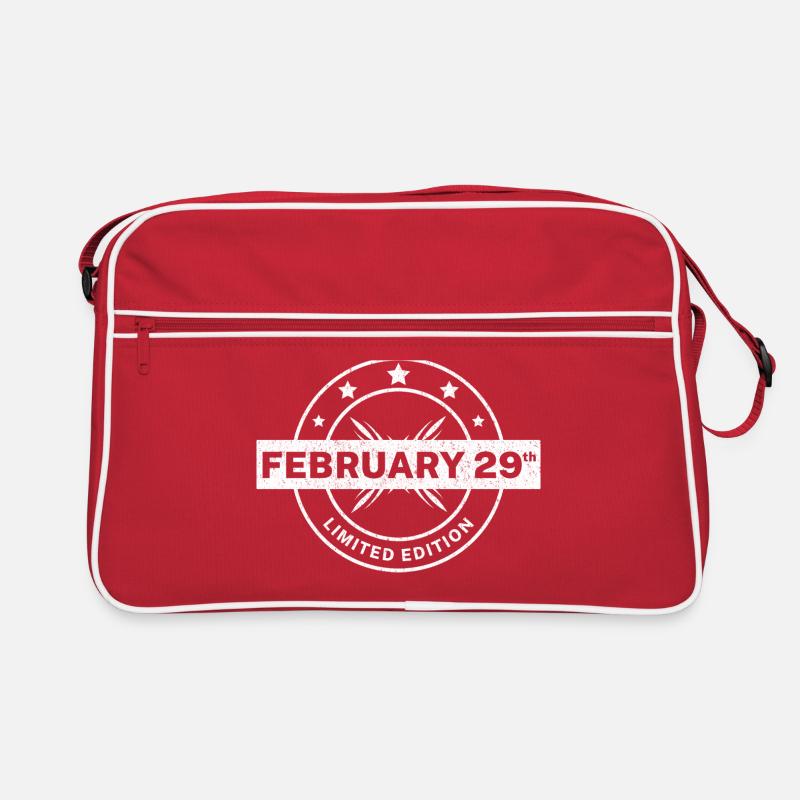 Année bissextile Anniversaire 29 février - Sac Retro - rouge/blanc