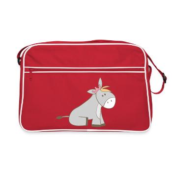 Royal donkey with crown - Retro Bag - red/white - Front