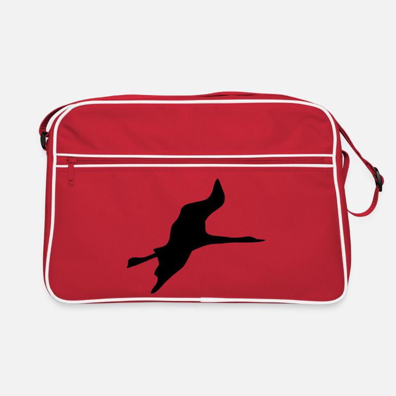 vogel kranich Retro Tasche