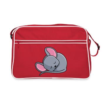 Schlafendes Mäuschen - Retro Tasche - Rot/Weiß - Vorne