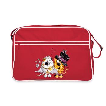Wedding with heart - Retro Bag - red/white - Front