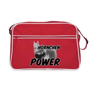 Hörnchenpower Eichhörnchen Tiere Spruch - Retro Tasche - Rot/Weiß - Vorne