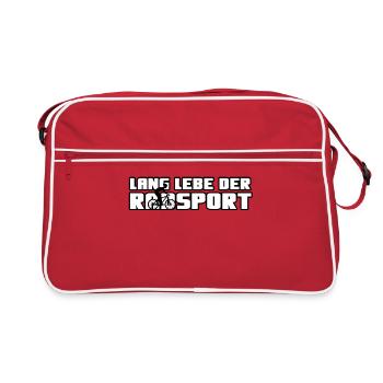 Radsport Sport Fahrrad Fahrradfahrer Spruch - Retro Tasche - Rot/Weiß - Vorne