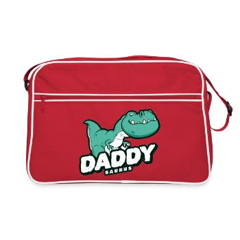 Dinosaur dad father fatherhood - Retro Bag - red/white - Front