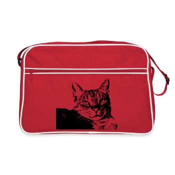 Chat Chat Chat Chat Chemise Cadeau - Sac Retro - rouge/blanc - Devant