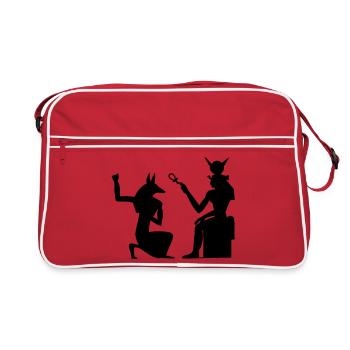 Pyramide hiéroglyphes égyptiens pharaon - Sac Retro - rouge/blanc - Devant