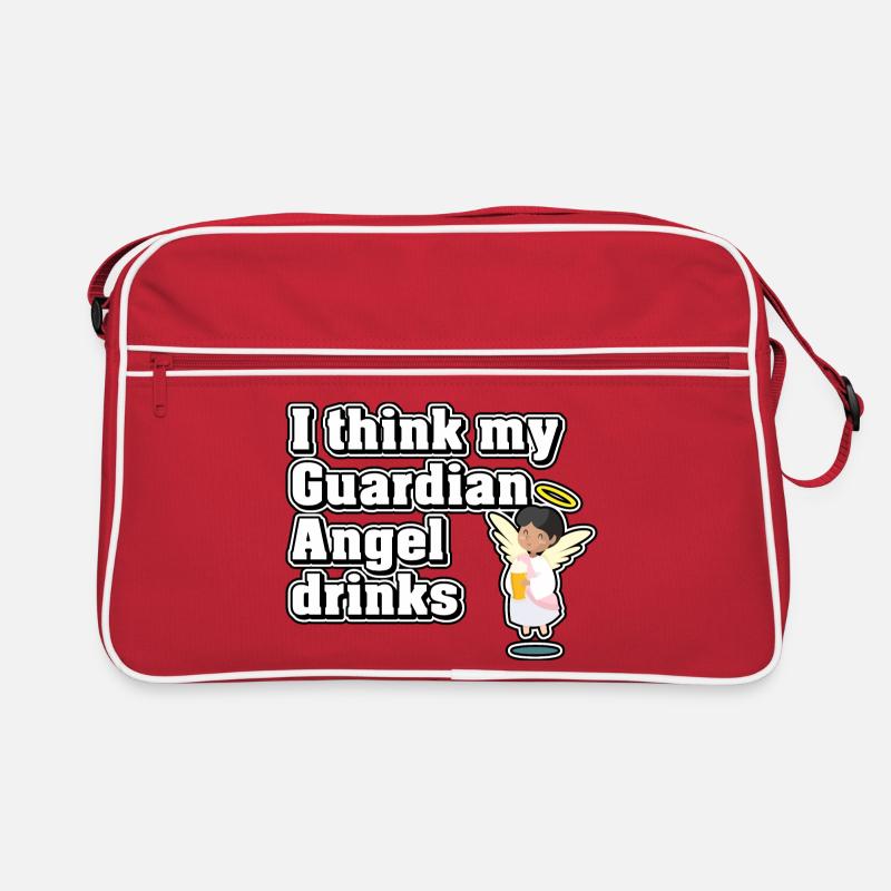 Ich glaube, mein Schutzengel trinkt Retro Tasche