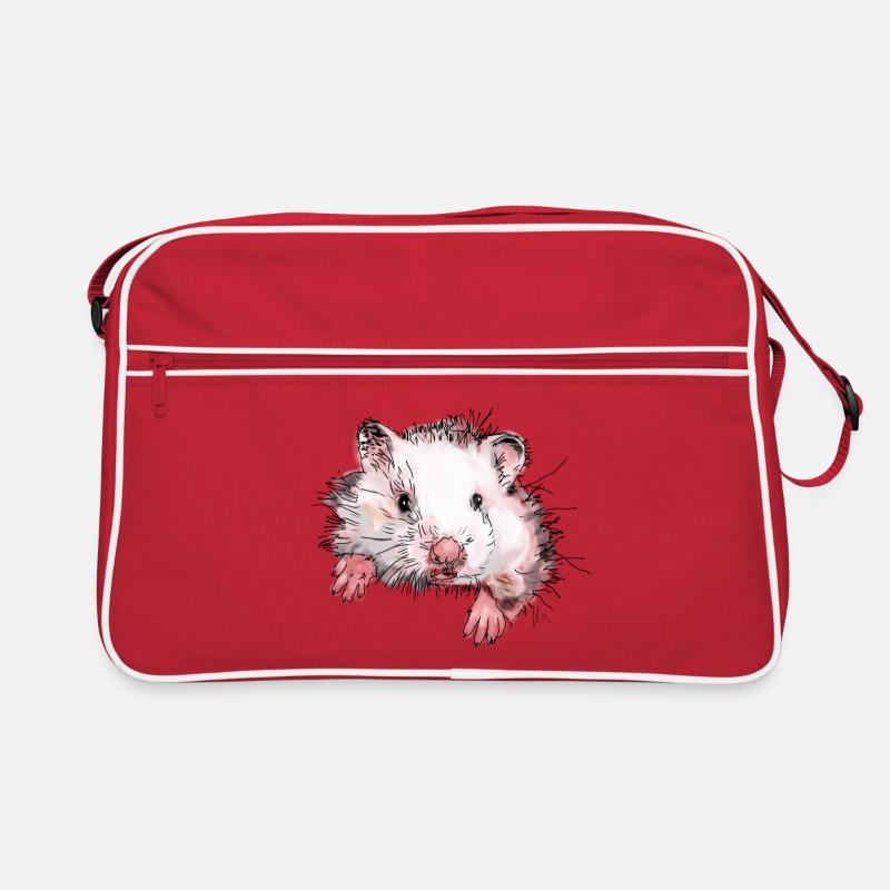 Hamster - Retro Tasche - Rot/Weiß