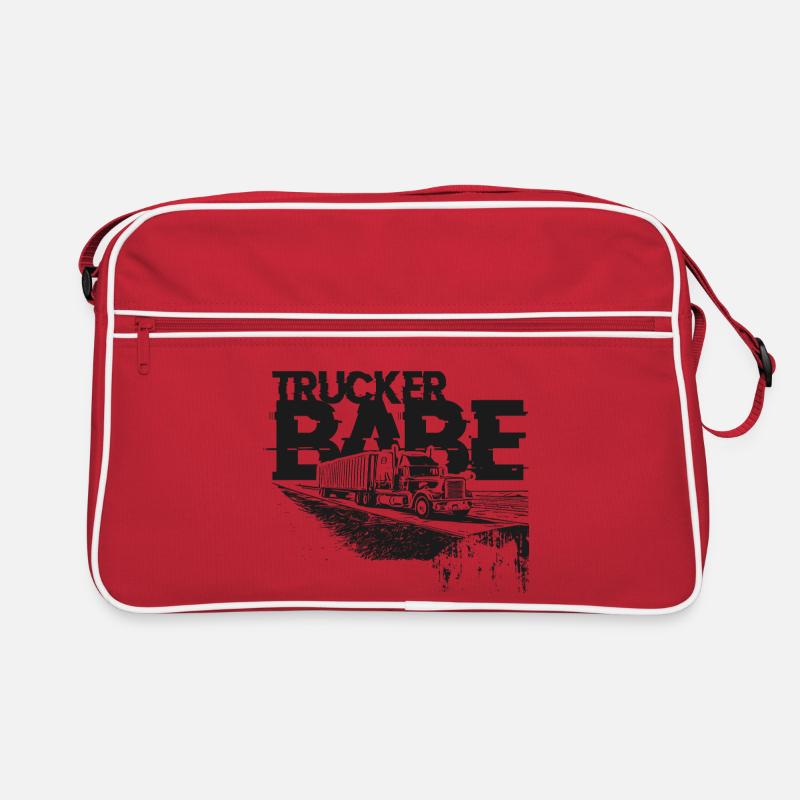 Trucker Babe - Retro Tasche - Rot/Weiß