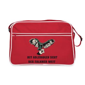 Falknerei Adler Design - Retro Tasche - Rot/Weiß - Vorne