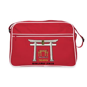 Tokyo, Ushijima-jinja, Torii, Japon Dessin - Sac Retro - rouge/blanc - Devant