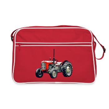Ancien tracteur M F 35 - Sac Retro - rouge/blanc - Devant