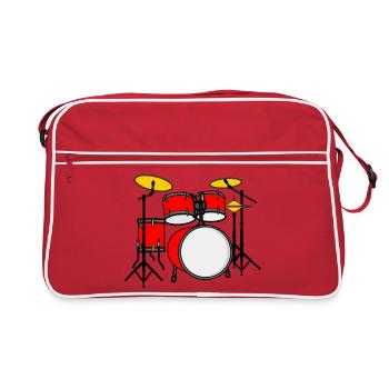 Kit de batterie logo rouge - Sac Retro - rouge/blanc - Devant
