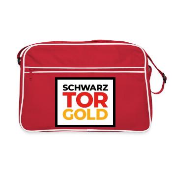 Deutsche Sport Mannschaften - SchwarzTorGold Box - Retro Tasche - Rot/Weiß - Vorne