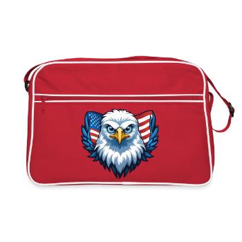 Eagle Wings USA Flag - Retro Bag - red/white - Front