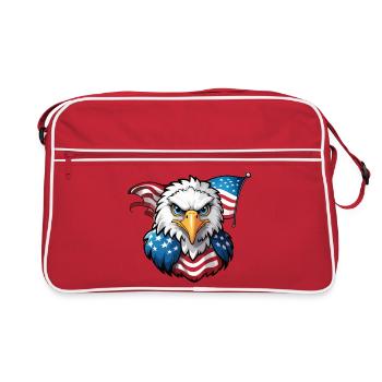 Drapeau des États-Unis et aigle des États-Unis - Sac Retro - rouge/blanc - Devant