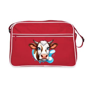 Alpine Cow Charm - Retro Bag - red/white - Front