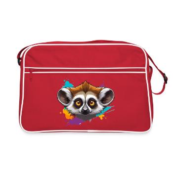 Lemur Gaze - Retro Bag - red/white - Front