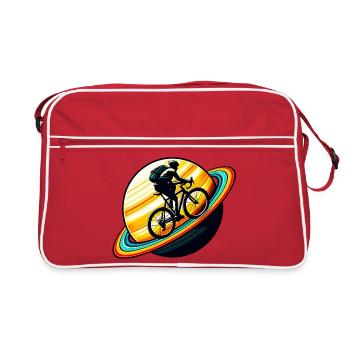 Cyclist on Saturn - Retro Bag - red/white - Front