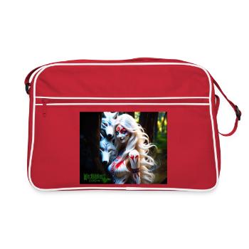 Whigt Wolf and Mytologie Girl - Retro Bag - red/white - Front