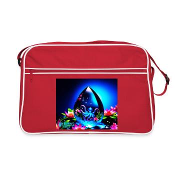 water drops - Retro Tasche - Rot/Weiß - Vorne