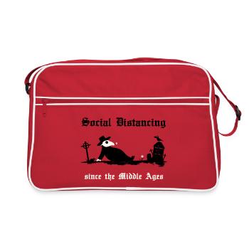 Peste noire Distanciation sociale - Sac Retro - rouge/blanc - Devant