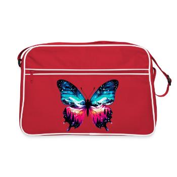 Schmetterling - Retro Tasche - Rot/Weiß - Vorne