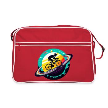 Cyclist on Saturn - Retro Bag - red/white - Front