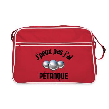 pétanque, fan de pétanque, bouliste - Sac Retro - rouge/blanc - Devant