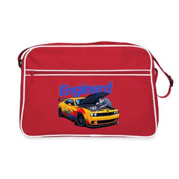Muscle Car en cours de travail par un mécanicien - Sac Retro - rouge/blanc - Devant