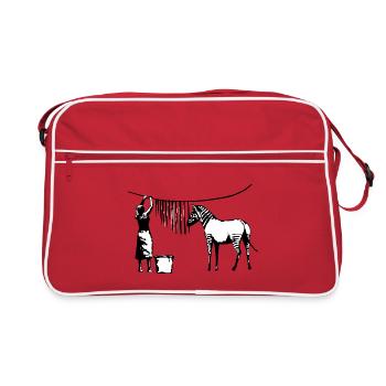 Rayures zèbres amusantes - Sac Retro - rouge/blanc - Devant