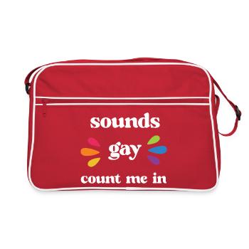 Mois de la fierté LGBT - Sounds Gay, Count me in - Sac Retro - rouge/blanc - Devant