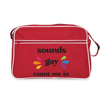Mois de la fierté LGBT - Sounds Gay, Count me in - Sac Retro - rouge/blanc - Devant