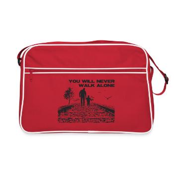 Father & Son – Never Alone - Retro Bag - red/white - Front