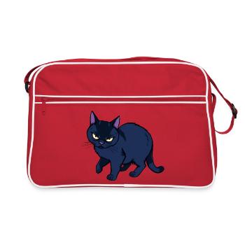 Chat noir sinistre - Sac Retro - rouge/blanc - Devant
