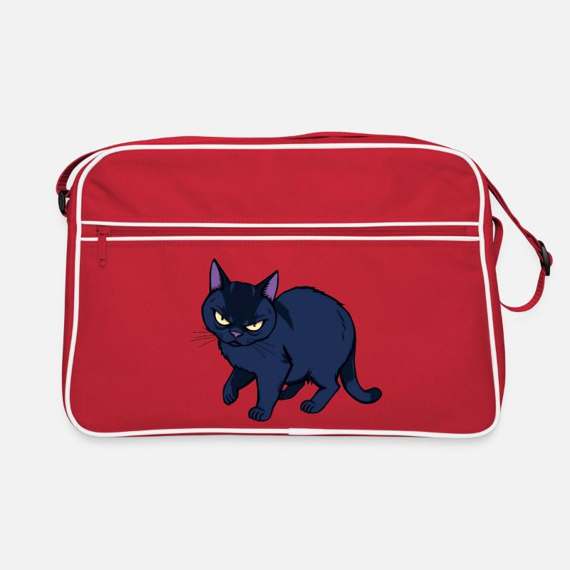 Grim Black Cat Retro Bag