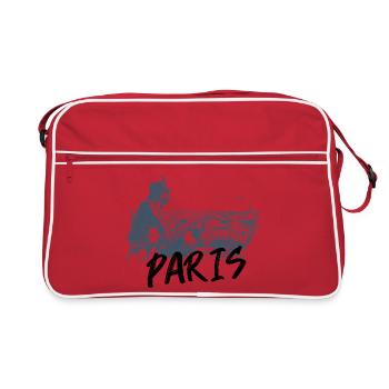 Paris with gargoyle of Notre Dame - Retro Bag - red/white - Front