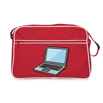 Laptop Illustration Blue - Retro Bag - red/white - Front