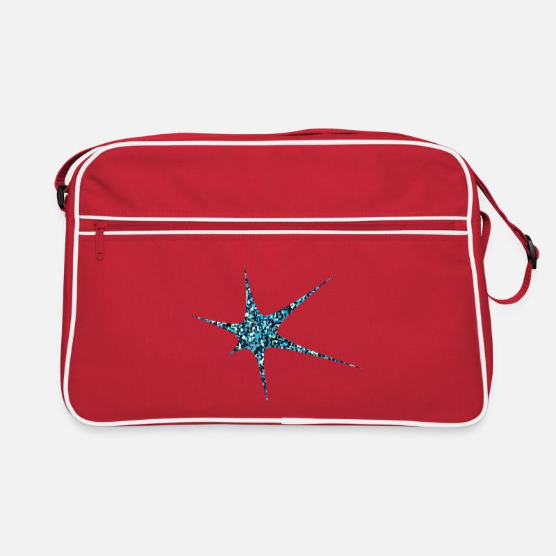 Blauer Glitzer Starburst Sparkle Retro Tasche