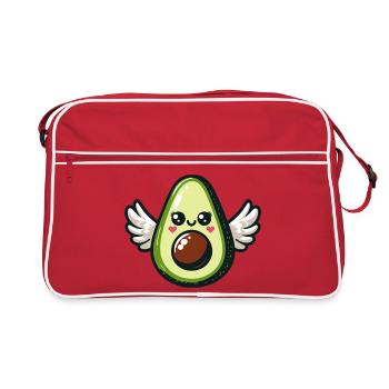 Avocat ailé kawaii - Sac Retro - rouge/blanc - Devant