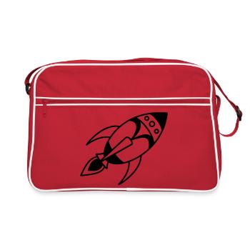 Retro Space Rocket – Space Spaceship Design - Retro Bag - red/white - Front