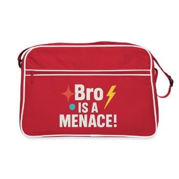 Bro Is A Bedrohung, Lustiges Meme Sprichwort - Retro Tasche - Rot/Weiß - Vorne