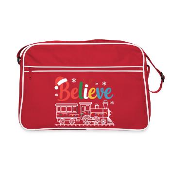 Believe Holiday Train Design - Retro Bag - red/white - Front