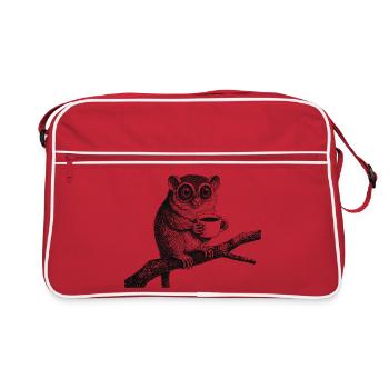 Tarsier au café - Sac Retro - rouge/blanc - Devant